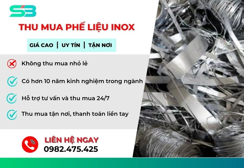 Thu mua phế liệu inox giá cao, tận nơi, thanh toán nhanh chóng