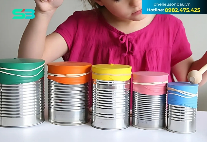 Lon sữa có thể dùng làm trống Lon sữa có thể dùng làm trống