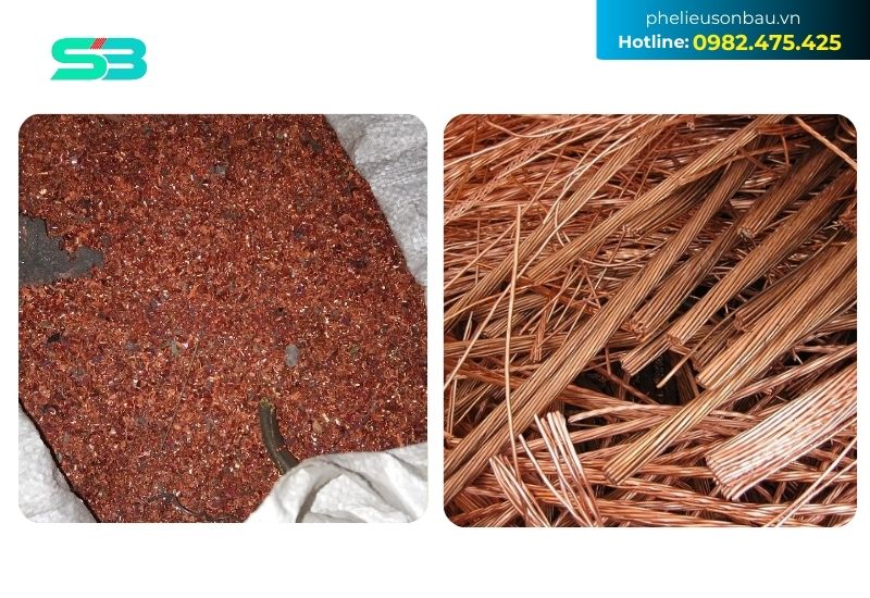 Phế liệu đồng được thu gom từ công ty