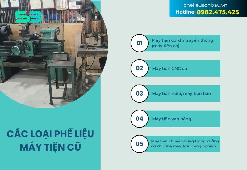 các loại máy tiện cũ được thu mua tại Sơn Báu