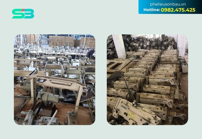 phế liệu máy may cũ được thu mua tại nhà xưởng dệt may