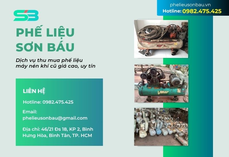 phế liệu sơn báu chuyên thu mua máy nén khí cũ giá cao