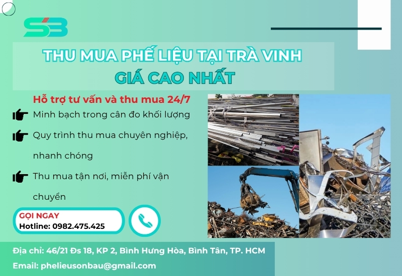 Sơn Báu đơn vị thu mua phế liệu sắt thép, đồng, nhôm, inox,…giá cao tại Trà Vinh