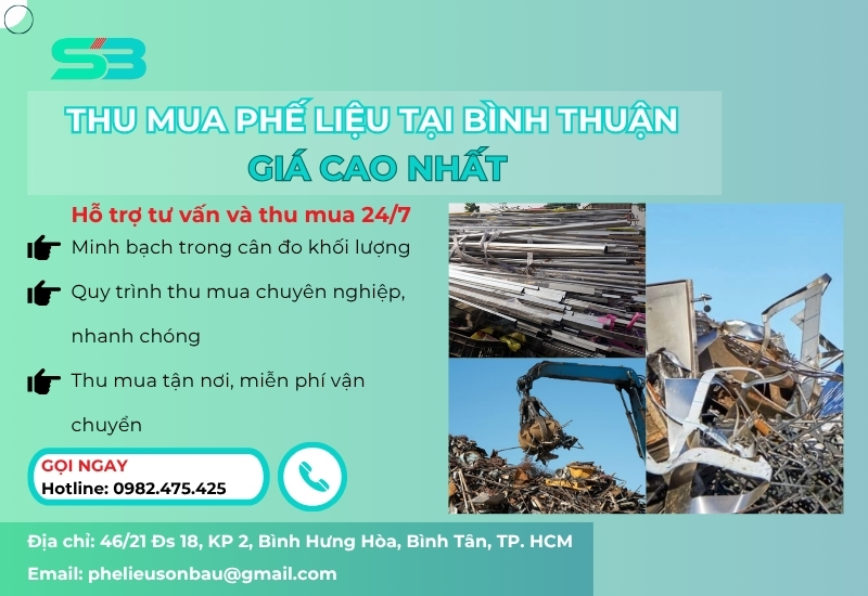 Sơn Báu đơn vị thu mua phế liệu sắt thép, đồng, nhôm, inox,…giá cao tại Bình Thuận
